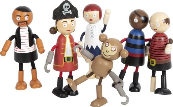 Produktbild: Small foot 12412 - Biegepuppen Piraten Figuren, 6er Set