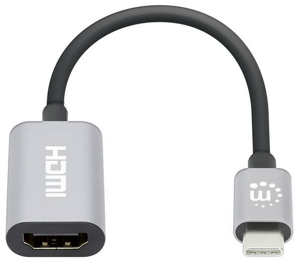 Produktbild: Manhattan USB-Adapter HDMI 2.0 HDMI-A Buchse, USB-C&reg; Stecker 0.11m Spacegrau 153973