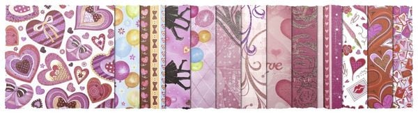 Produktbild: URSUS Spezialpapiere Design Paper Pack Glitter Love, 30 Blatt