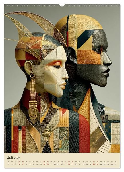 Produktbild: Afrikanische Anmut in Geometrie (Wandkalender 2026 DIN A2 hoch), CALVENDO Monatskalender