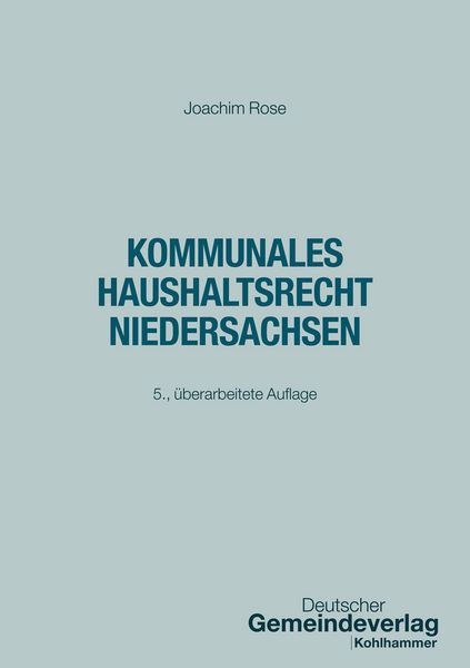 Produktbild: Kommunales Haushaltsrecht Niedersachsen