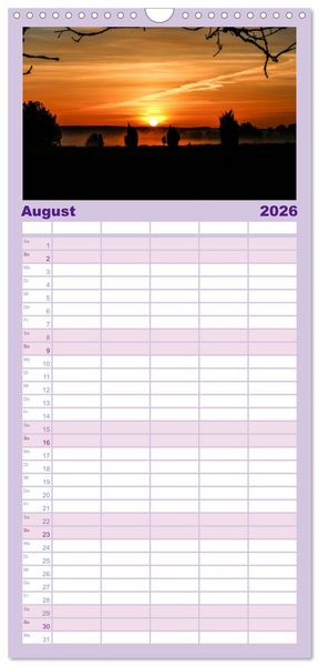 Produktbild: Familienplaner 2026 - Wanderung durch die zauberhafte L&uuml;neburger Heide mit 5 Spalten (Wandkalender, 21 x 45 cm) CALVENDO