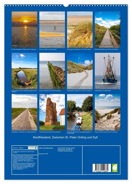 Produktbild: Nordfriesland, Zwischen St. Peter Ording und Sylt (hochwertiger Premium Wandkalender 2027 DIN A2 hoch), Kunstdruck in Hochglanz