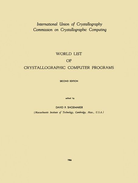 Produktbild: World List of Crystallographic Computer Programs