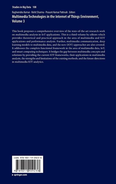 Produktbild: Multimedia Technologies in the Internet of Things Environment, Volume 3