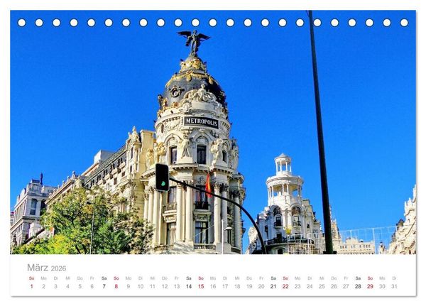 Produktbild: Madrid eine Stadt zum Verlieben (Tischkalender 2026 DIN A5 quer), CALVENDO Monatskalender