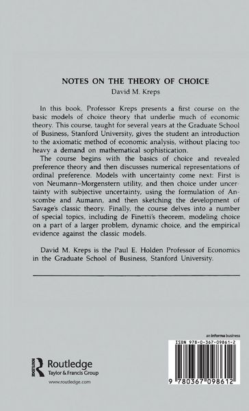 Produktbild: Notes On The Theory Of Choice