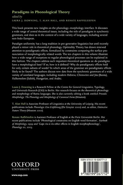 Produktbild: Paradigms in Phonological Theory