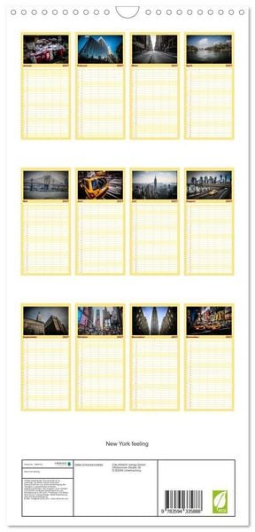 Produktbild: Familienplaner 2027 - New York feeling mit 5 Spalten (Wandkalender, 21 x 45 cm) CALVENDO
