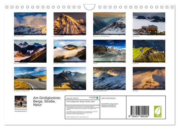 Produktbild: Am Gro&szlig;glockner. Berge, Stra&szlig;e, Natur (Wandkalender 2026 DIN A4 quer), CALVENDO Monatskalender