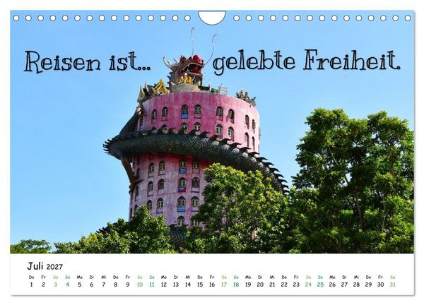 Produktbild: Fernwehabenteurer Asien - 12 Motivierende Gedanken von unterwegs (Wandkalender 2027 DIN A4 quer), CALVENDO Monatskalender