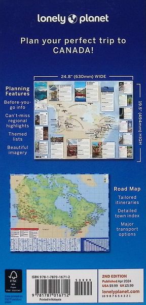 Produktbild: Lonely Planet Canada Planning Map