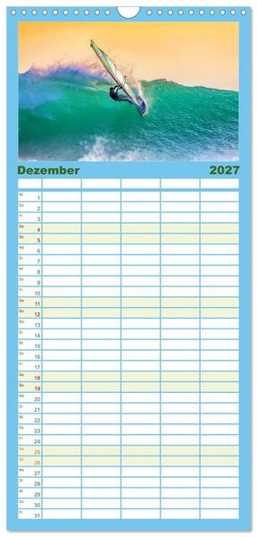 Produktbild: Familienplaner 2027 - Funsport Windsurfen mit 5 Spalten (Wandkalender, 21 x 45 cm) CALVENDO