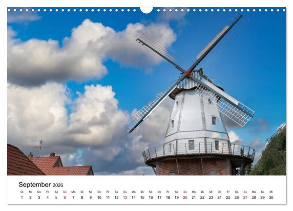 Produktbild: Ostfriesische M&uuml;hlenlandschaft (Wandkalender 2026 DIN A3 quer), CALVENDO Monatskalender