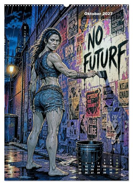Produktbild: No Future: Dystopische Street-Art Graphic Novel (Wandkalender 2027 DIN A2 hoch), CALVENDO Monatskalender