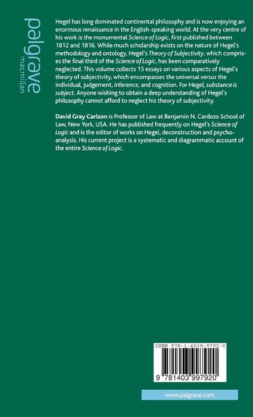 Produktbild: Hegel&rsquo;s Theory of the Subject