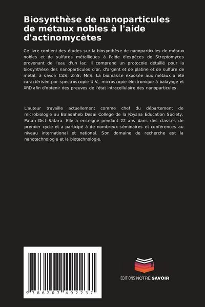 Produktbild: Biosynth&egrave;se de nanoparticules de m&eacute;taux nobles &agrave; l'aide d'actinomyc&egrave;tes
