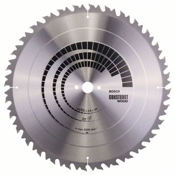 Produktbild: Bosch Accessories Construct Wood 2608640704 Hartmetall Kreiss&auml;geblatt 450 x 30 x 3.8 mm Z&auml;hneanzahl: 32 1 St.