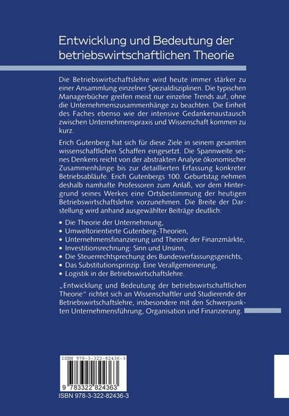 Produktbild: Entwicklung und Bedeutung der betriebswirtschaftlichen Theorie