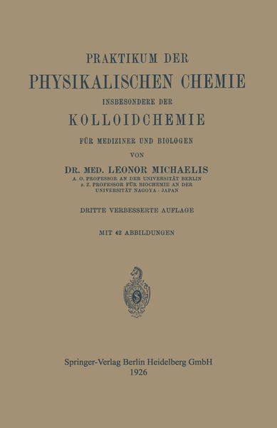 Produktbild: Praktikum der Physikalischen Chemie insbesondere der Kolloidchemie f&uuml;r Mediziner und Biologen
