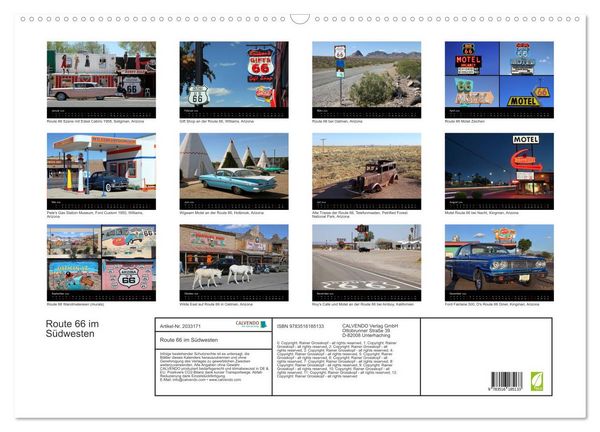 Produktbild: Route 66 im S&uuml;dwesten (Wandkalender 2026 DIN A2 quer), CALVENDO Monatskalender