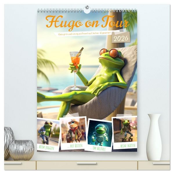 Produktbild: Hugo on Tour (hochwertiger Premium Wandkalender 2026 DIN A2 hoch), Kunstdruck in Hochglanz