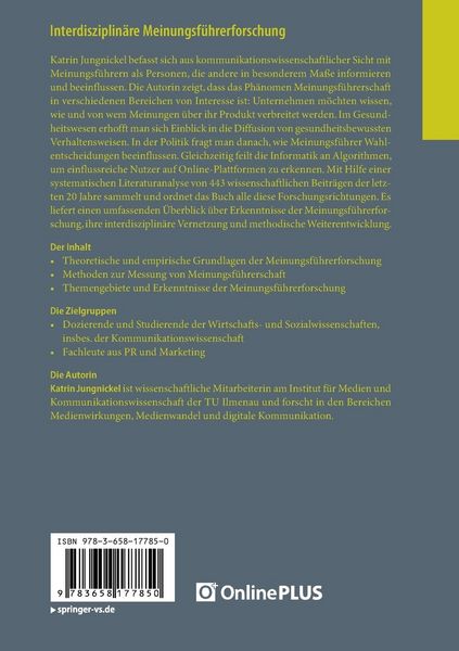 Produktbild: Interdisziplin&auml;re Meinungsf&uuml;hrerforschung
