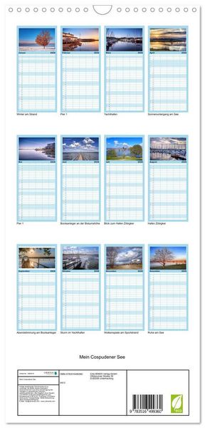 Produktbild: Familienplaner 2026 - Mein Cospudener See mit 5 Spalten (Wandkalender, 21 x 45 cm) CALVENDO