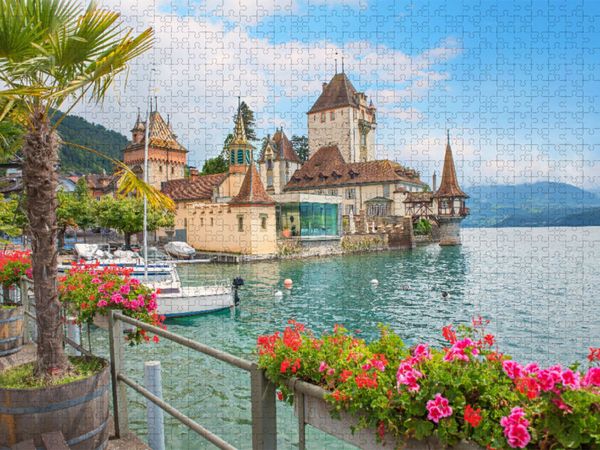 Produktbild: CALVENDO Puzzle Schloss Oberhofen am Thunersee | 1000 Teile Lege-Gr&ouml;&szlig;e 64x48cm Foto-Puzzle f&uuml;r gl&uuml;ckliche Stunden