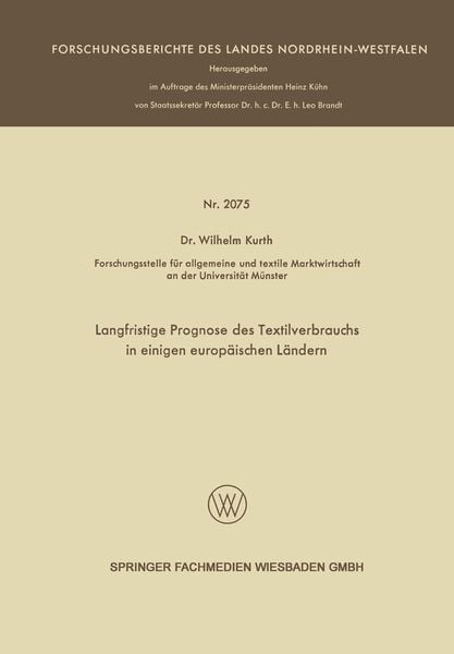 Produktbild: Langfristige Prognose des Textilverbrauchs in einigen europ&auml;ischen L&auml;ndern