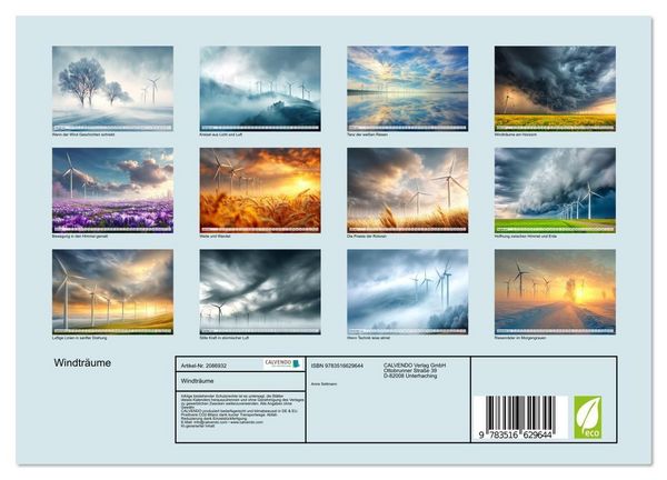 Produktbild: Windtr&auml;ume (Wandkalender 2026 DIN A4 quer), CALVENDO Monatskalender