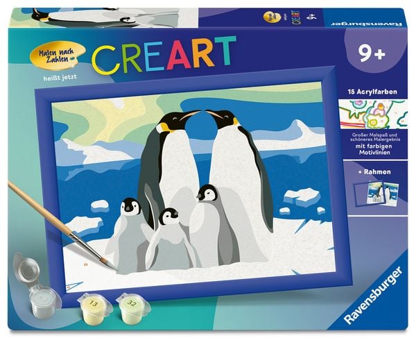 Produktbild: CreArt, Malen nach Zahlen Kinder - Pinguin-Familie