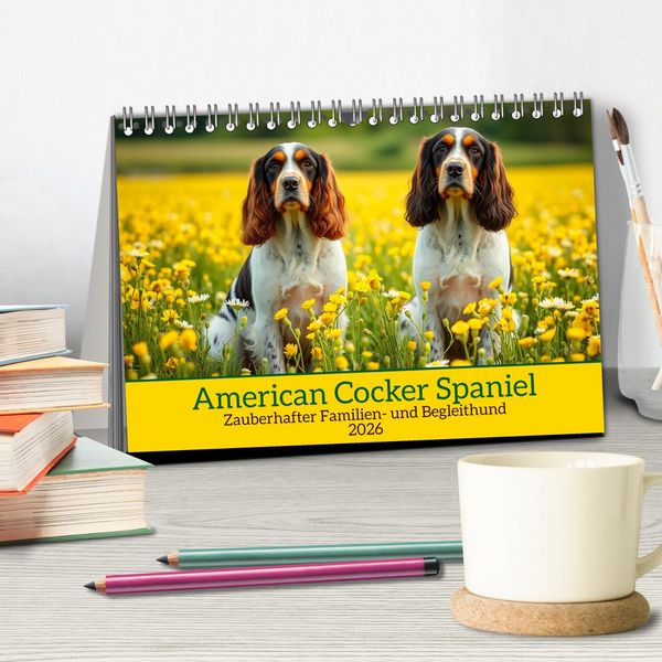 Produktbild: American Cocker Spaniel (Tischkalender 2026 DIN A5 quer), CALVENDO Monatskalender
