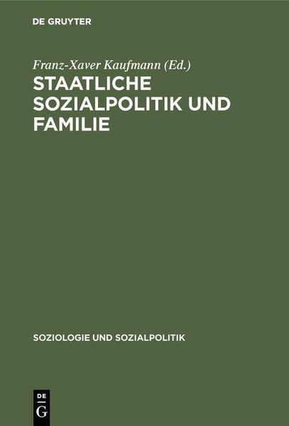 Produktbild: Staatliche Sozialpolitik und Familie