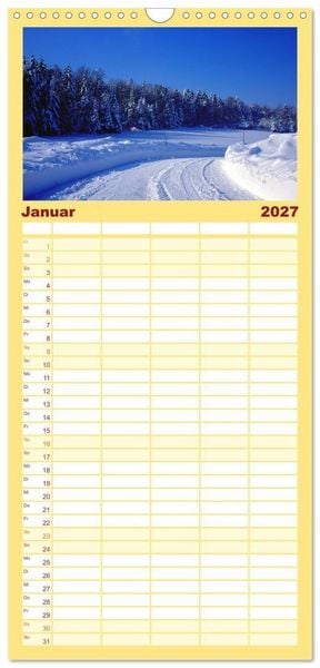 Produktbild: Familienplaner 2027 - Bayerischer Wald mit 5 Spalten (Wandkalender, 21 x 45 cm) CALVENDO