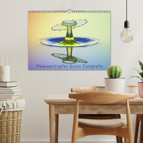 Produktbild: Wassertropfen Kunst Fotografie (Wandkalender 2026 DIN A3 quer), CALVENDO Monatskalender