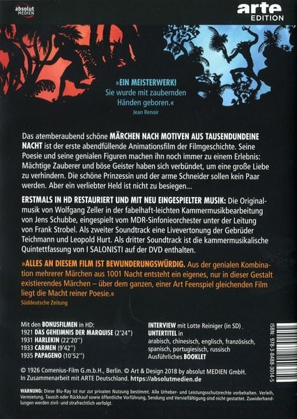 Produktbild: Die Abenteuer des Prinzen Achmed (Neuauflage)