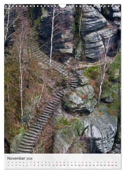 Produktbild: Bastei und Lilienstein - Unterwegs an zwei m&auml;rchenhaften Orten in der S&auml;chsischen Schweiz (Wandkalender 2026 DIN A3 hoch), CALVENDO Monatskalender