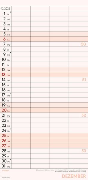 Produktbild: Superplaner M 2026 4 Spalten - Familien-Timer 22x45 cm - Offset-Papier - mit Ferienterminen - Wand-Planer - Familienkalender - Alpha Edition