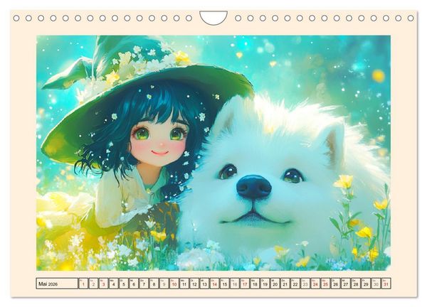 Produktbild: Kleine Hexen. Zauberhafte M&auml;dchen mit magischen Kr&auml;ften (Wandkalender 2026 DIN A4 quer), CALVENDO Monatskalender