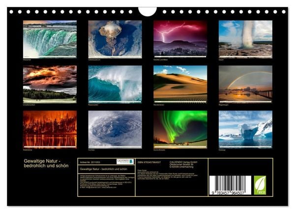 Produktbild: Gewaltige Natur - bedrohlich und sch&ouml;n (Wandkalender 2026 DIN A4 quer), CALVENDO Monatskalender