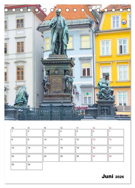 Produktbild: Graz - faszinierende Stadt (Tischkalender 2026 DIN A5 hoch), CALVENDO Monatskalender