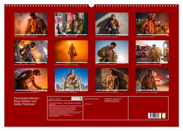 Produktbild: Feuerwehrm&auml;nner - Sexy K&ouml;rper und hei&szlig;e Flammen (Wandkalender 2027 DIN A2 quer), CALVENDO Monatskalender