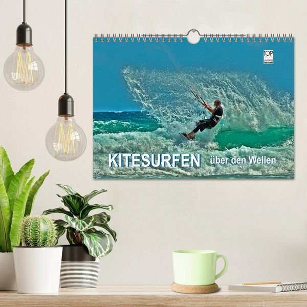 Produktbild: Kitesurfen - &uuml;ber den Wellen (Wandkalender 2026 DIN A4 quer), CALVENDO Monatskalender