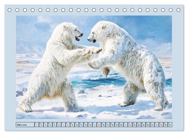 Produktbild: Im Reich der Eisb&auml;ren. Imposante K&ouml;nige des Nordlichts (Tischkalender 2026 DIN A5 quer), CALVENDO Monatskalender