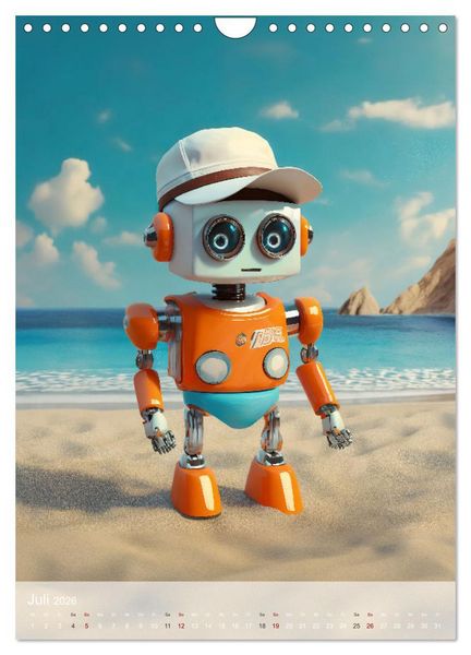 Produktbild: RoboLife - Niedliche Blechfreunde im Alltag (Wandkalender 2026 DIN A4 hoch), CALVENDO Monatskalender