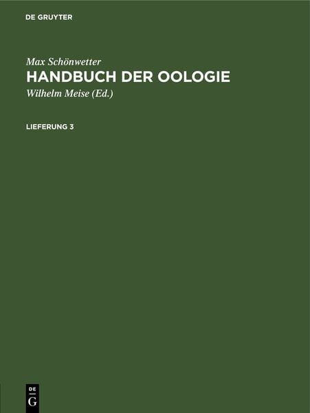 Produktbild: Handbuch der Oologie. Lieferung 3