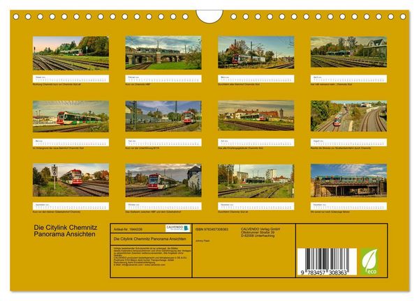 Produktbild: Die Citylink Chemnitz Panorama Ansichten (Wandkalender 2026 DIN A4 quer), CALVENDO Monatskalender