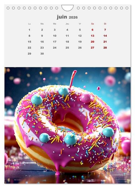 Produktbild: Les aventures sucr&eacute;es des donuts (Calendrier mural 2026 DIN A4 horizontal), CALVENDO calendrier mensuel