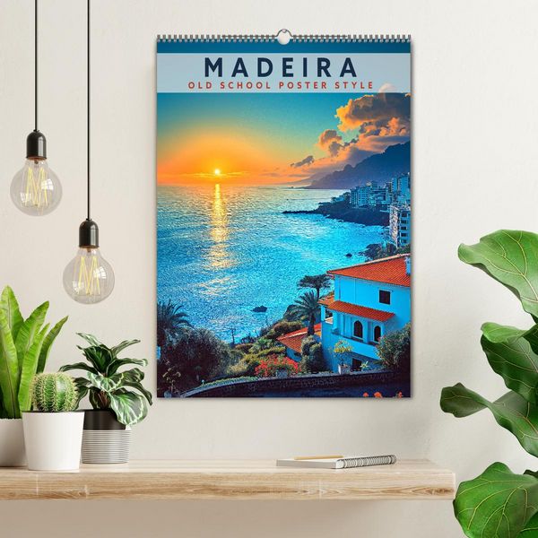 Produktbild: Madeira - Old School Poster Style (Wandkalender 2026 DIN A2 hoch), CALVENDO Monatskalender